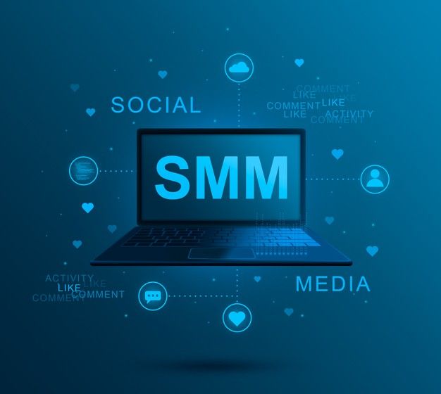 premium photo smm optimization social networks on laptop
